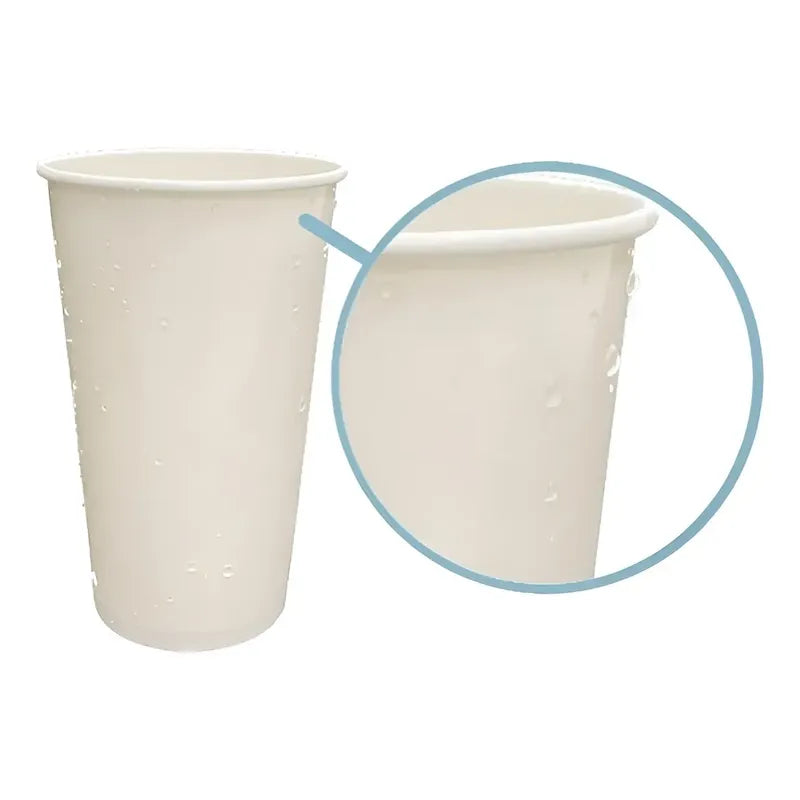 50 Vasos Polipapel Vasos Plasticos Desechables C/tapa 20 Oz Blanco