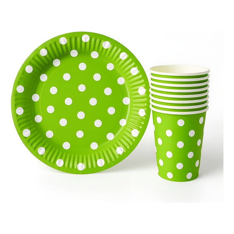 Vasos Desechables Suministros Fiestas Platos De Papel 18cm Verde Lima