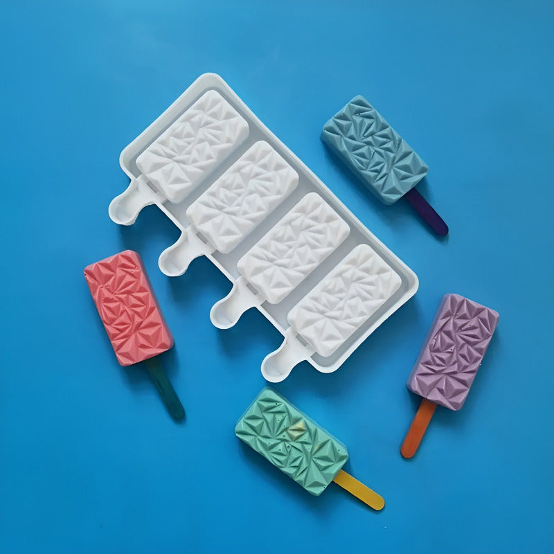 Molde Helados Moldes De Silicona Reposteria Molde Paletas Blanco