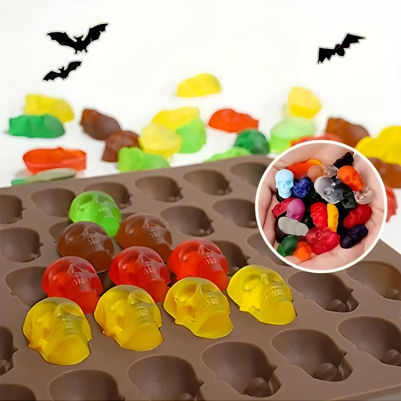 Moldes Silicona Halloween Moldes Reposteria Calavera 40cav Multicolor