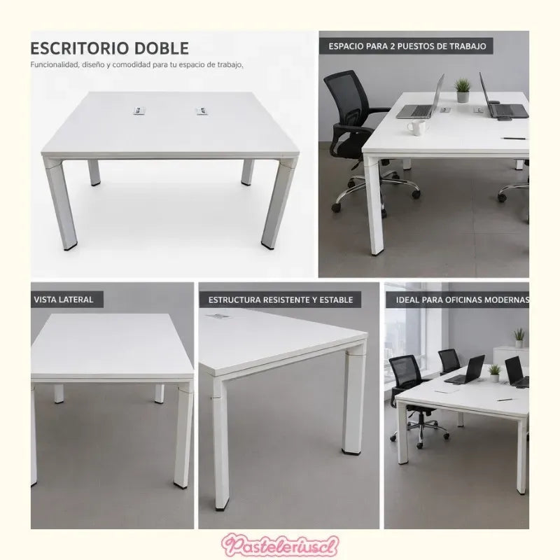Escritorio Ejecutivo Mueble Oficina 2 Personas 2.40x1.20cm Blanco