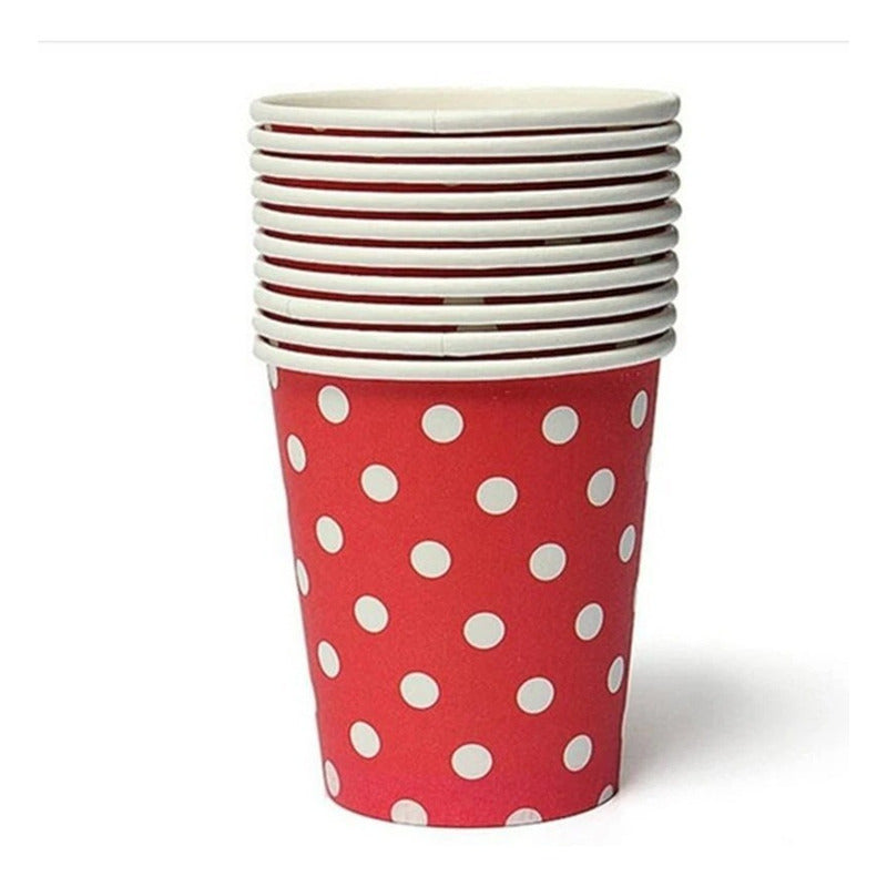 X10 Vasos Desechables Decoración Vaso Cumpleaños Rojo 1619