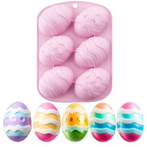 Moldes De Silicona Para Huevos De Pascua 6cav Huevos Grandes Para Rellenar Molde De Silicona En Forma De Huevo De Pascua... Multicolor
