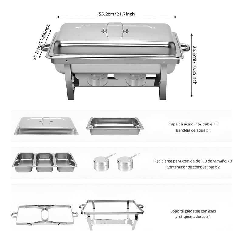 Chafer Bufetera Chafing Buffet Vapor 3 Depositos Chafers 3l Bufetera Chafer 3 Depositos
