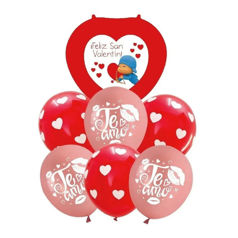 7 Globo Metalico Globo Te Amo Globos De Corazon Globo Amor Pack X7 Globos 101171