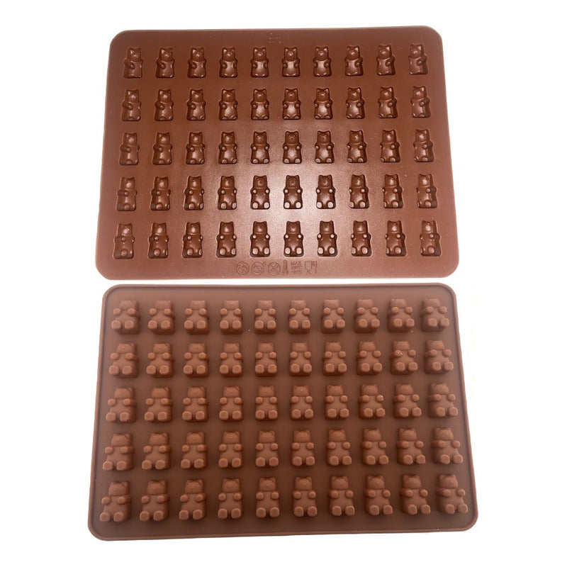 Pack X2 Molde De Silicona Ositos Moldes Silicona 50 Osito