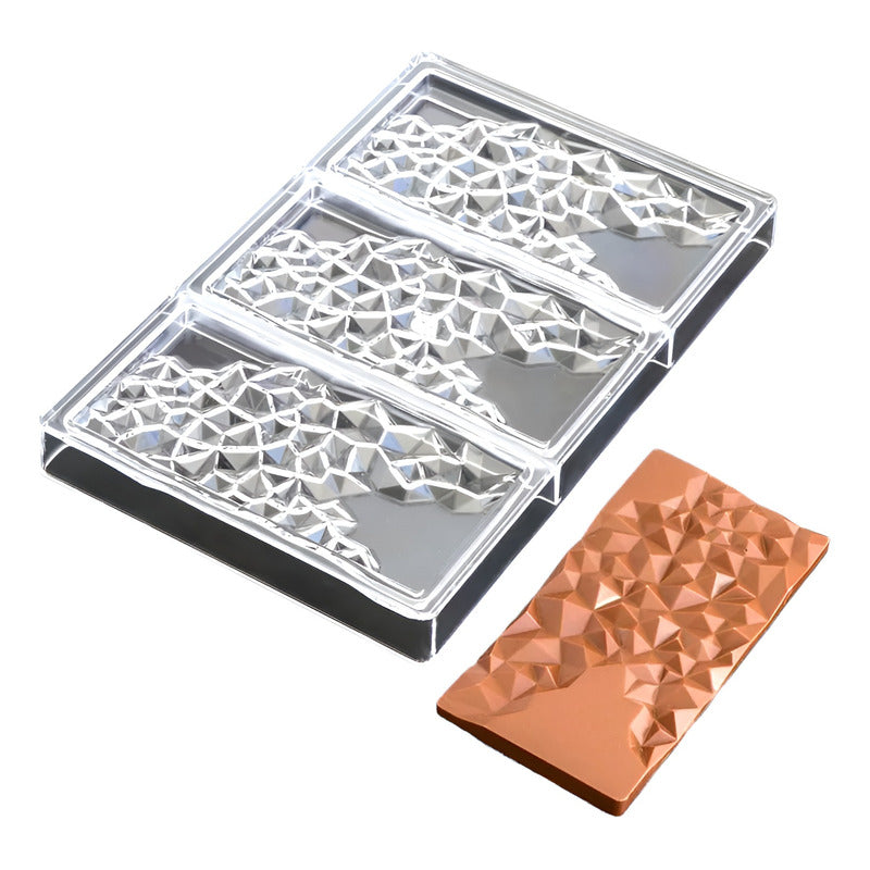 Set 2 Molde De Chocolate Molde Policarbonato Barra Cristal 3 Transparente