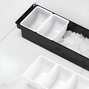 Bandeja Dispensador Alimentos Para Restaurante C/tapa 6cav Negro