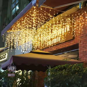 Luces Navidad Cortina Luces Led Cascada Luces Guirnalda 3mts Amarillo