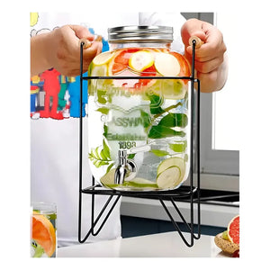 Dispensador De Bebidas Con Atril Dispensadores De Jugos 8l Jarros De Vidrio Doble Dispensador De Bebidas Con Atril Doble Jarro Jarra Doble Jugo Doble Sobremesa Portatil Pasteleriuscl