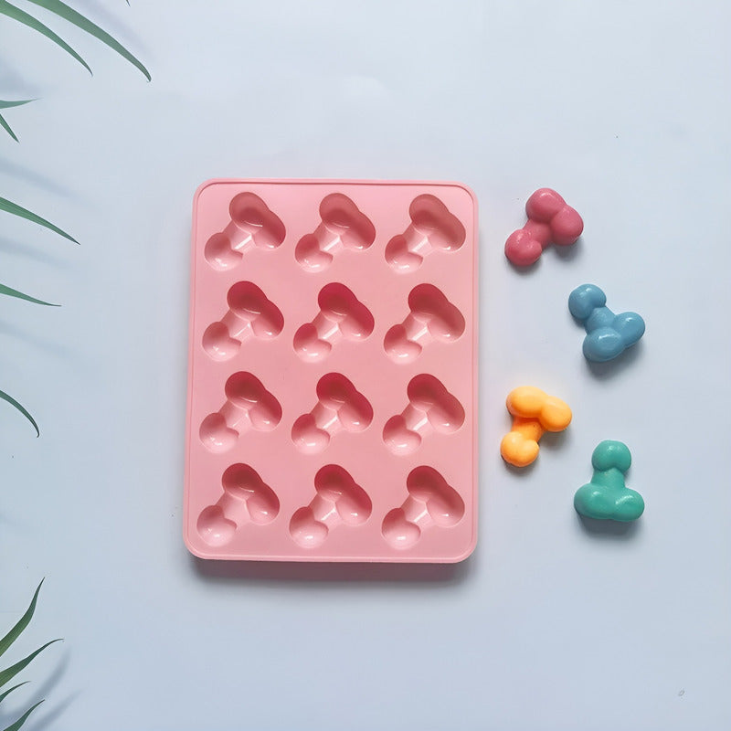 Pack X2 Moldes Chocolate Mini Pene Molde Silicona Resina 12c Multicolor / Molde Hielo Mini Pene 12cav