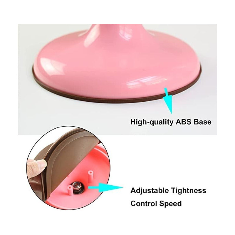 Base Giratoria Tortas Plato Giratorio Base Vidrio 30cm Rosa