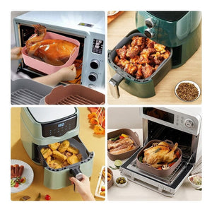 X2 Forro De Freidor Forro De Silicona Air Fryer Cuadrado