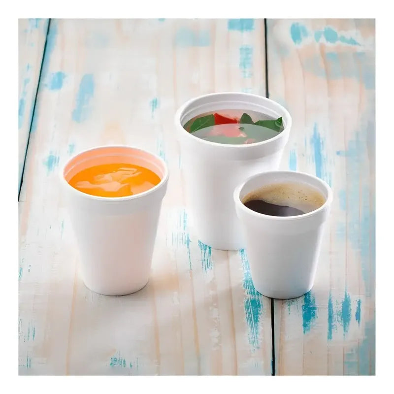 100 Vasos Desechables Plumavit Termico Vaso Cafe 8oz 240ml Color Blanco 240