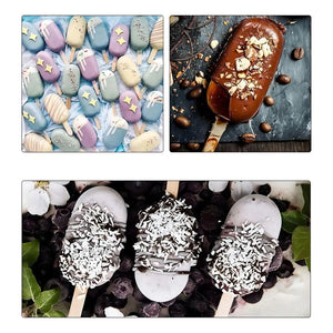 Pack De 2 Moldes De Silicona Para Helados Con 8 Cavidades Color Blanco Pastelería Cl