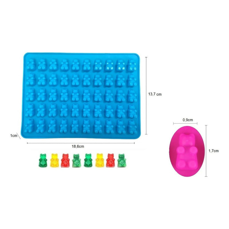 Pack X2 Molde De Silicona Ositos Moldes Silicona 50 Osito