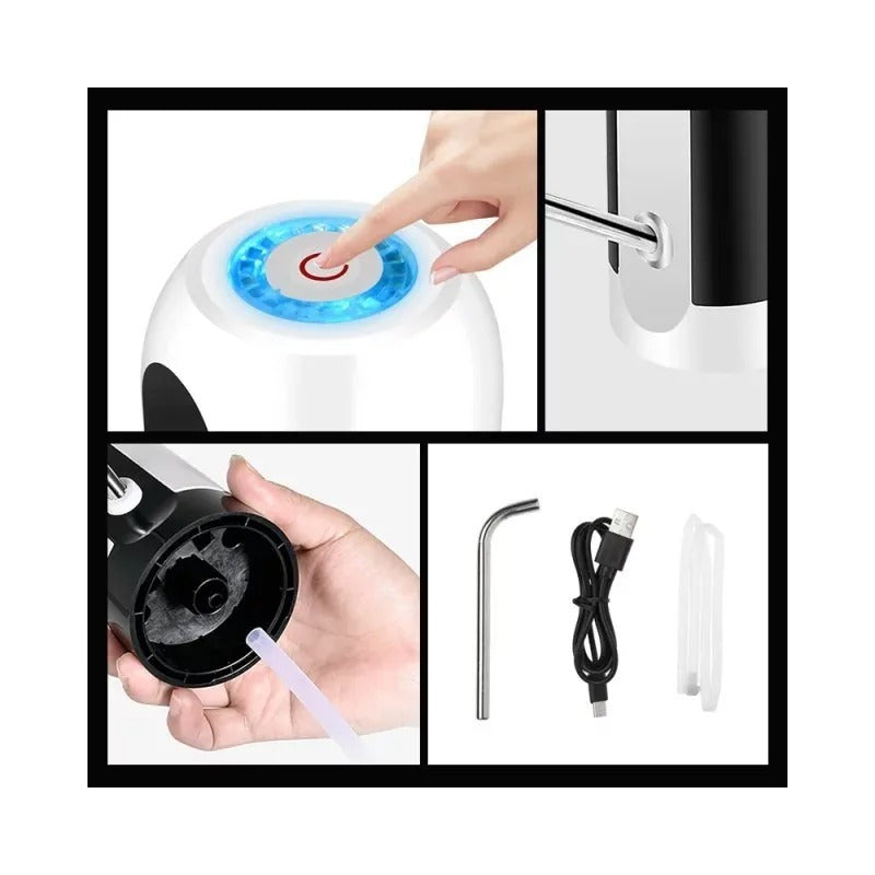 Bomba Dispensador Usb Agua Electrónico Recargable Botellón  Blanco