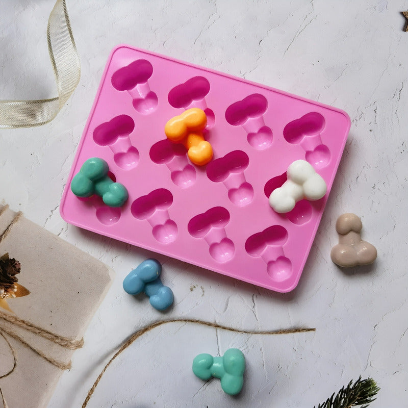 Molde Silicona Moldes Chocolate Mini Pene Molde Resina 12cav Multicolor / Molde Hielo Mini Pene 12cav