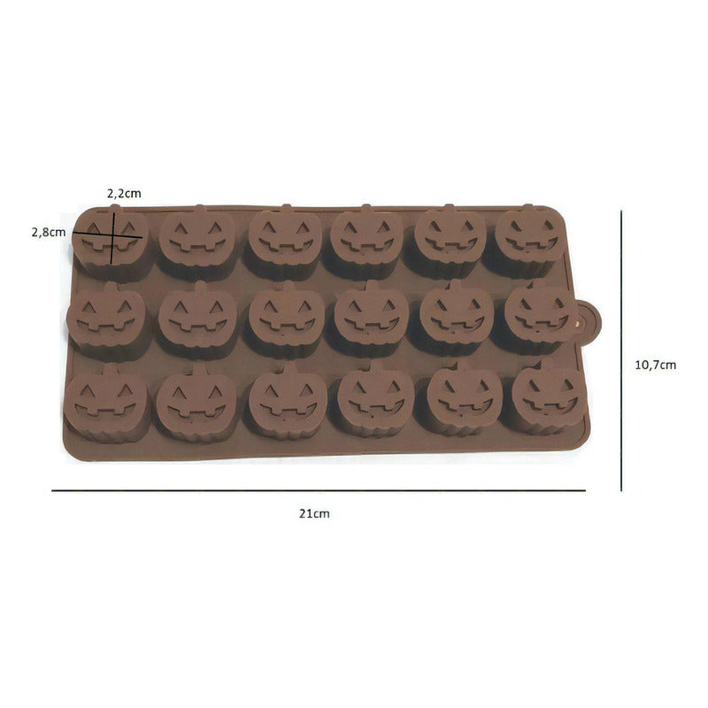 2 Moldes De Silicona Para Chocolate Forma De Calabaza Color Marrón Pastelería Cl