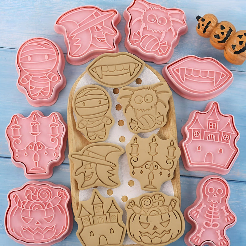 8 Moldes Galletas Halloween Cortadores De Galletas Cortador Rosa