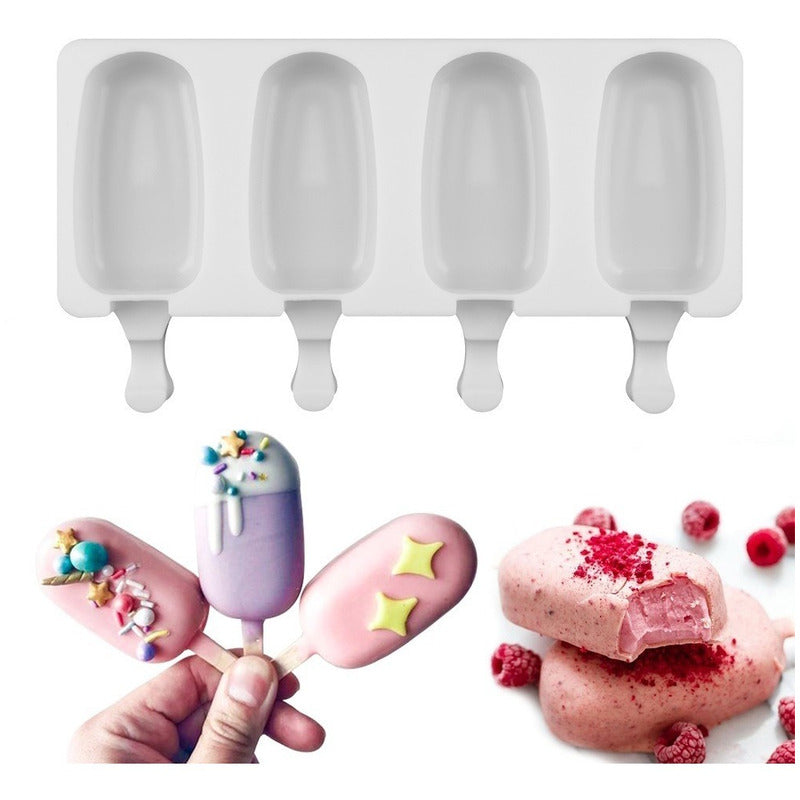 Moldes De Silicona Para Helados Molde Paletas Helado 417  Blanco