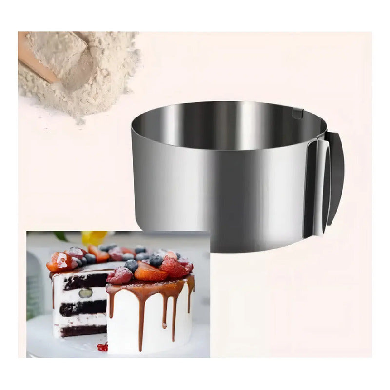 X4 Molde De Torta Molde Para Torta Anillo Redondo Ajustable Molde Ajustable Torta Queque Molde Redondo Torta Queque... Gris Oscuro