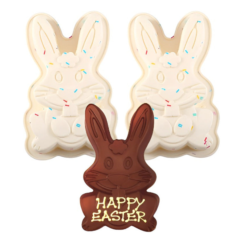 Set 2 Molde Conejo De Pascua Molde Silicona Molde Chocolate  Multicolor