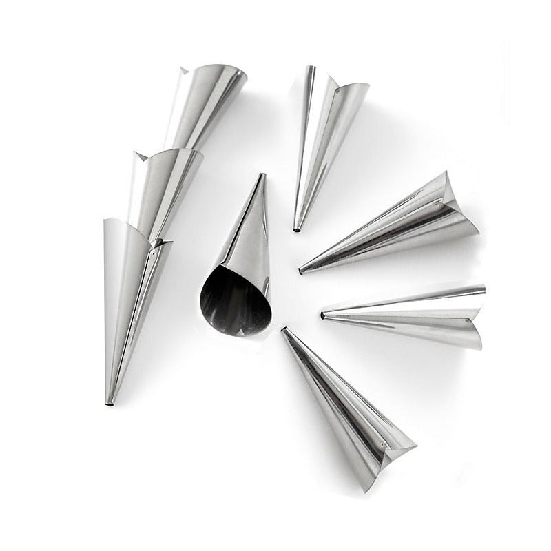 Pack X36 Cono Molde Para Cannoli Cachito Croissant Pan Danes Gris