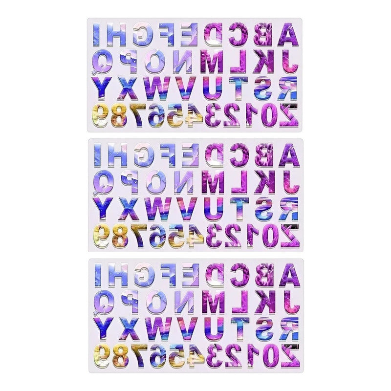 Pack X3 Molde De Silicona Letras Moldes De Silicona 36 Cav