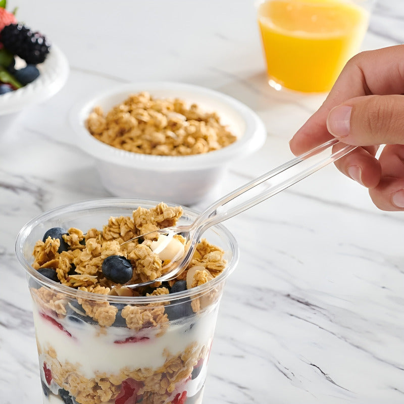 100 Cucharas Plasticas Cuchara Postre Cuchara Mini Cucharas Transparentes