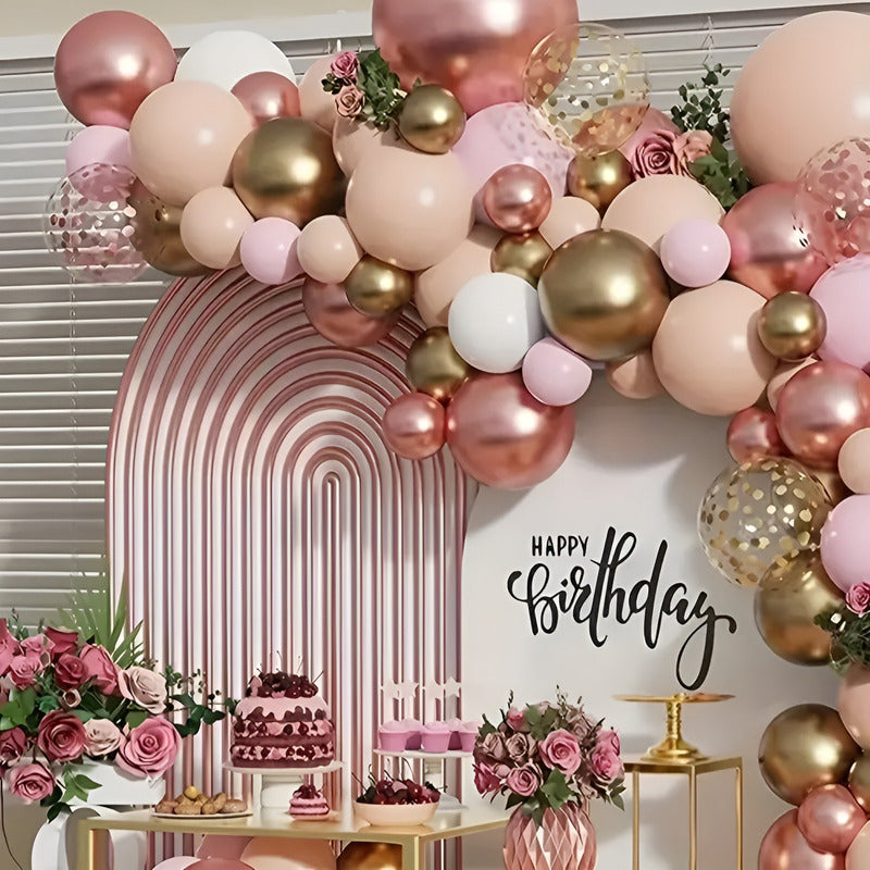 25 Globos Metalicos Globos Feliz Cumpleaños Set Cumpleaños Coral Claro Globos Metalizados