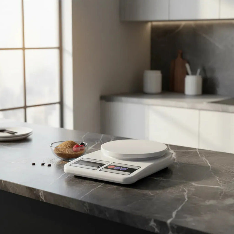 Balanza De Cocina Digital Electrónica Capacidad Máxima 10 Kg Color Blanco