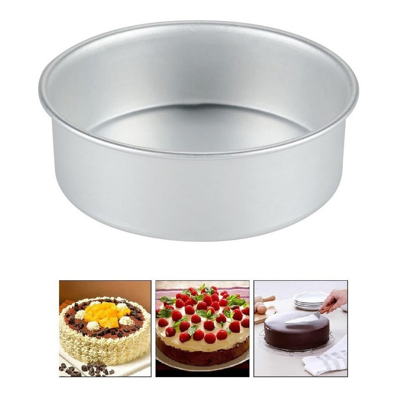 Moldes De Aluminio Para Tortas Molde Queque Molde Torta 22cm Gris