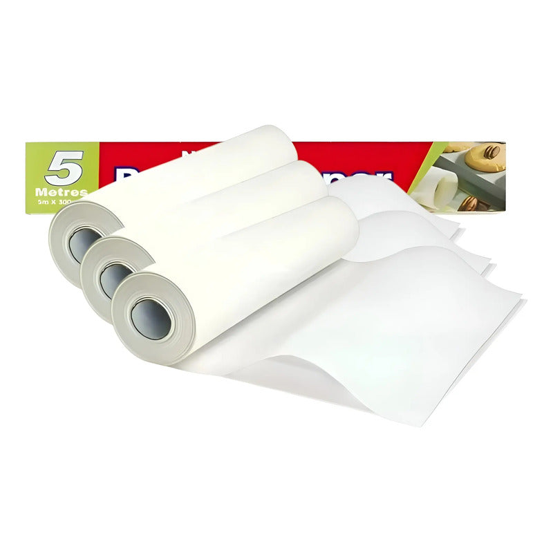 3 Rollos De Papel Mantequilla Papel Para Hornear Papel De 5m Blanco