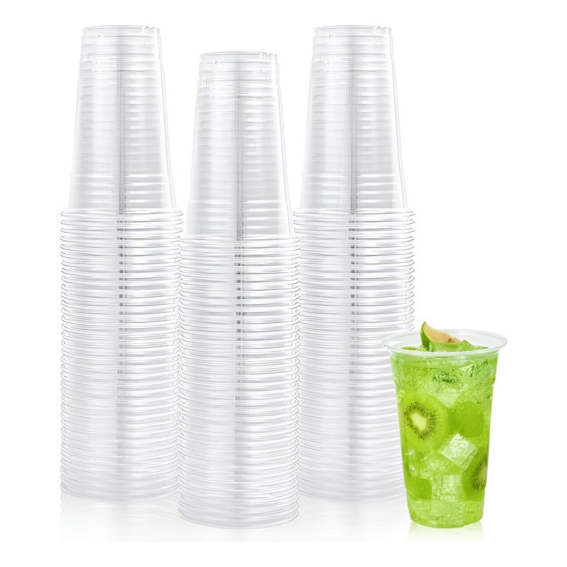 100 Vaso Plastico Desechable Vasos Transparentes 500ml Transparente 16.9 Oz 500ml