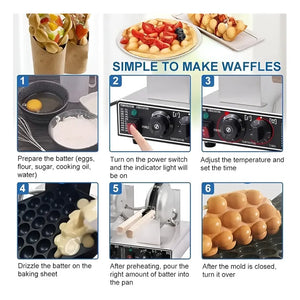 Waflera Doble Wuafleras Wafleras Con Formas Waffles Burbuja Maquina Para Hacer Waffles Maquina De Waffles Guaflera Electrica Antiadherente Wuaffle Burbuja Máquina Comercial De Wafles Pasteleriuscl