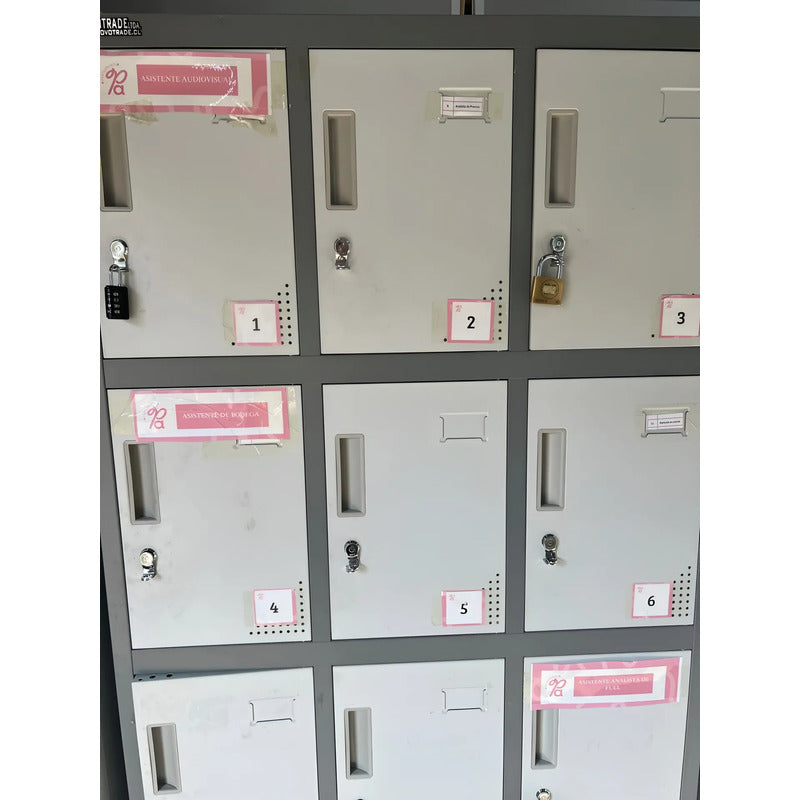 Lockers Metalicos Casillero Metálico 3 Cuerpos 12 Puertas Gris