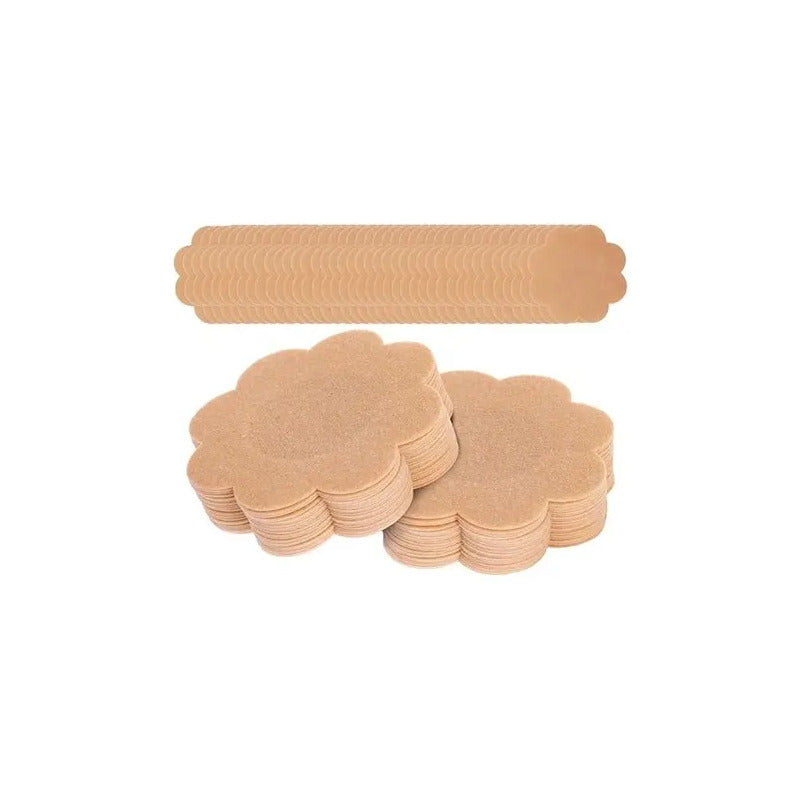 Pack X30 Cubre Pezón Pezoneras Parches Pezoneras Adhesivas Beige Flor Unica