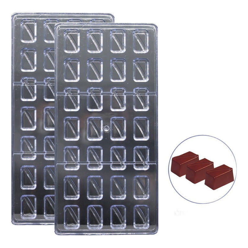 2 Moldes Chocolate Moldes De Chocolate Policarbonato Rectang Gris 014