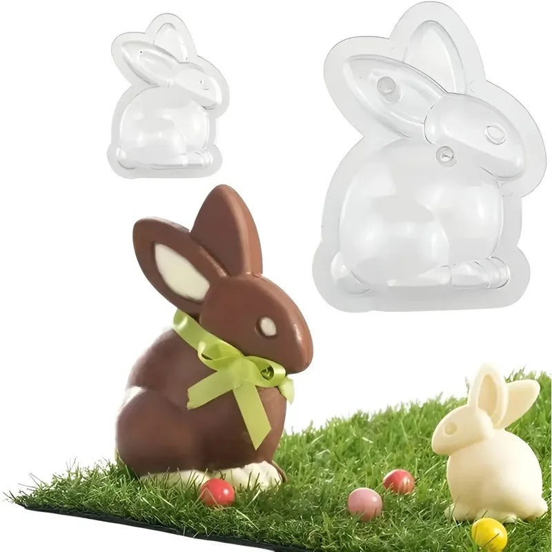 2 Moldes De Pascua Molde De Conejo Grande 3d Molde Para Pastel De Chocolate Bomba De Conejito Decoración De Pasteles De... Transparente