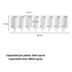 Moldes De Silicona Para Helados Molde Paletas Helado 8c 446 Color Blanco