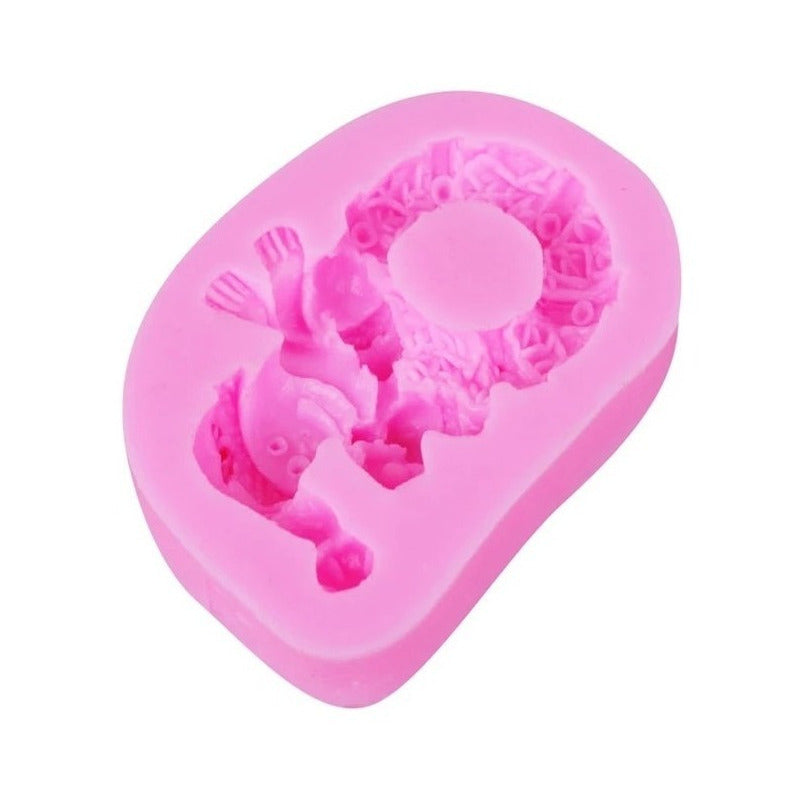 Molde Fondant Navidad  Molde De Silicona Molde Muñeco Nieve Rosa Muñeco De Nieve 52308