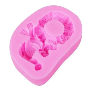 Molde Fondant Navidad  Molde De Silicona Molde Muñeco Nieve Rosa