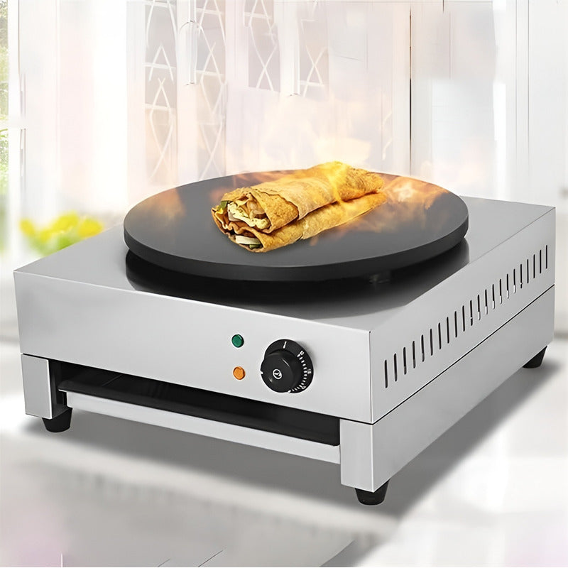 Maquina Para Panqueques Panquequera Electrica Crepera 3000w Plateado