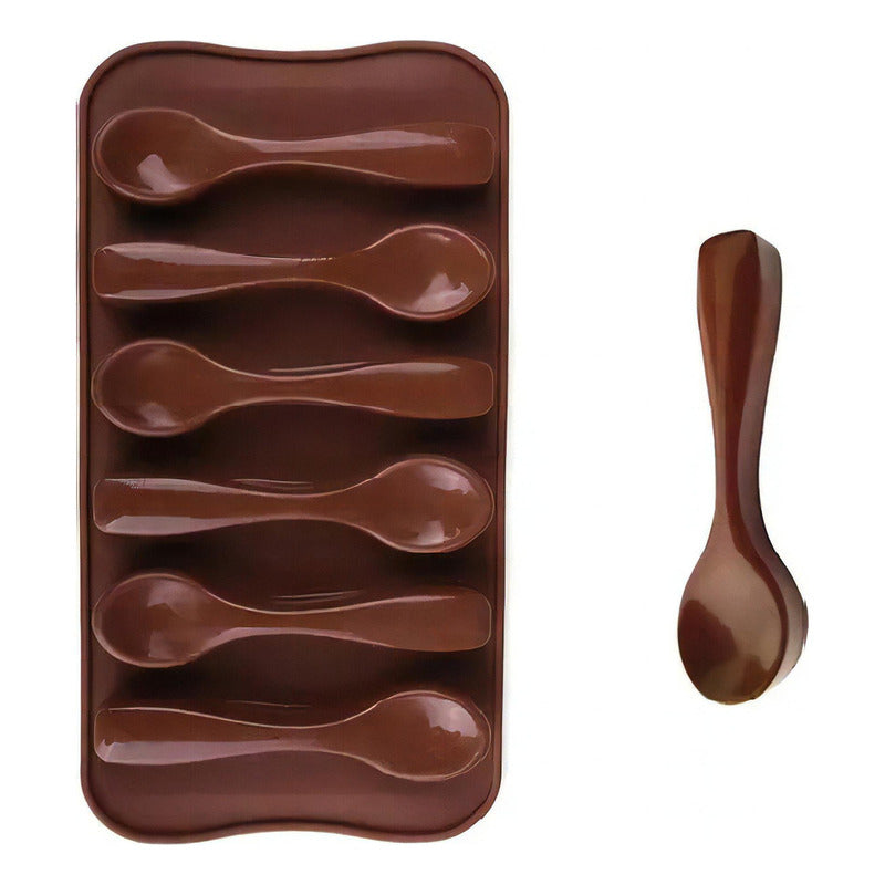 Moldes De Chocolates Moldes Silicona Chocolate Cucharas 6cav Marrón