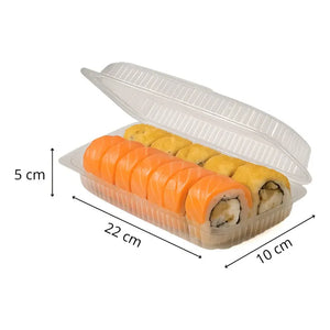 200 Envases Para Sushi Bandeja Plastica Transparente 2 Rolls Envase Plástico Transparente Para Sushi Con Tapa Dura Bandejas Desechables Para Delivery Y Restaurante Contenedor Para Comida Pasteleriuscl