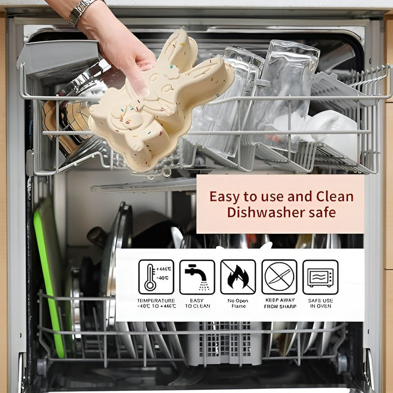 Molde Conejo De Pascua Molde Silicona Molde Chocolate Conejo Multicolor