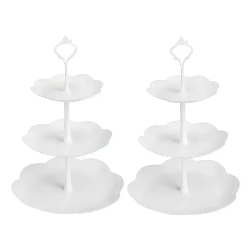 Pack X2 Porta Torta Porta Cupcakes Torre Porta Cupcakes Tortero Alzadores De Torta Bases Para Tortas Porta Cupcakes... Blanco