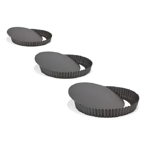 Pack3 Moldes Desmontables Molde Desmontable Tarta 20 24 26cm Borde Acanalado Perfectos Para Tartas De Frutas Moldes Reposteria Inferior Extraíble Revestimiento Resistente Para Horno Pasteleriuscl Gris