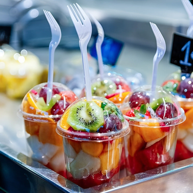 100 Vasos Desechables Vasos Plastico Tapa Domo Con Hoyo 12oz Transparente